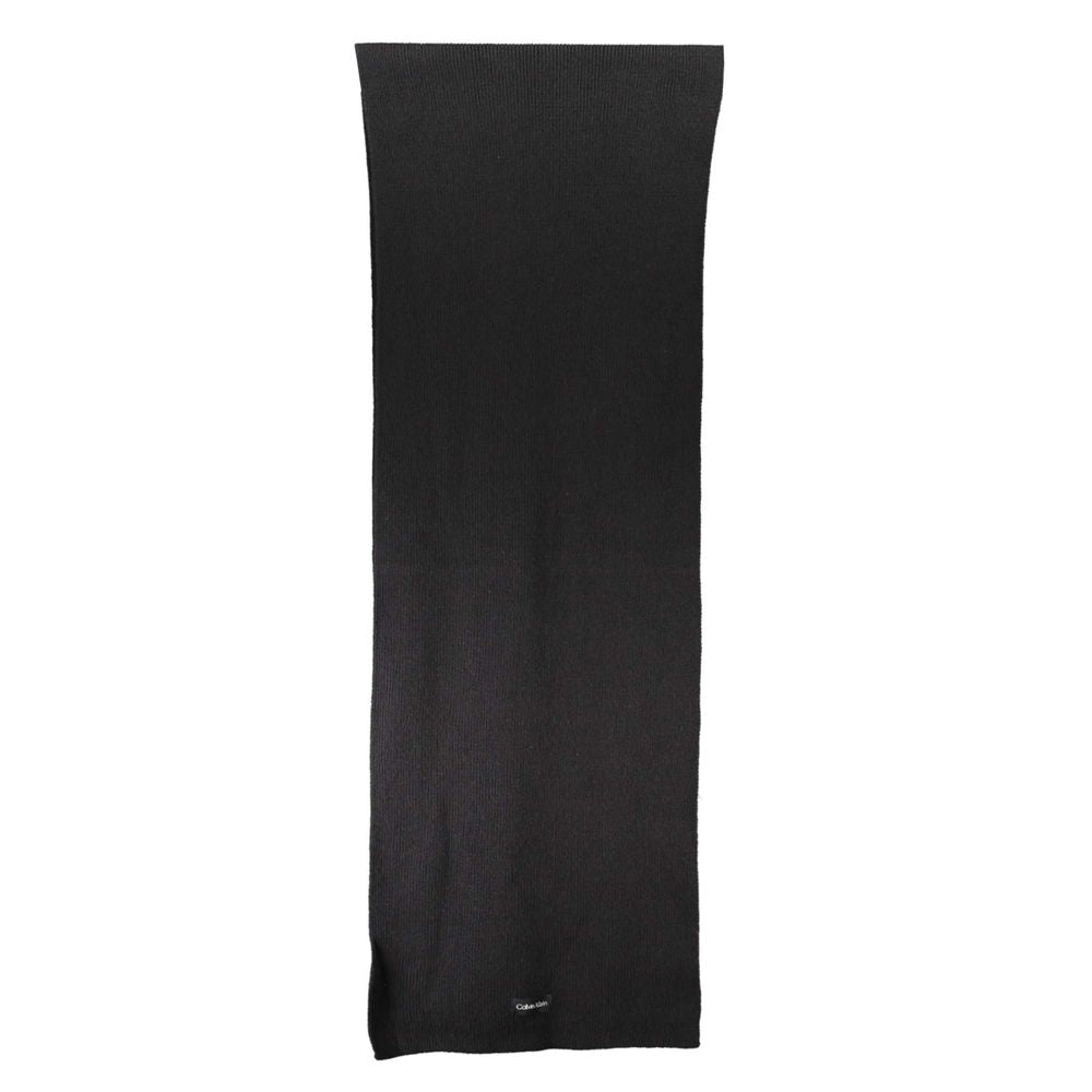 Calvin Klein - Minimalist Ribbed Cotton Logo Scarf - Black Calvin Klein