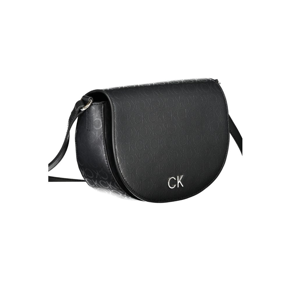Calvin Klein - Sleek Embossed Monogram Crossbody Bag - Black Calvin Klein