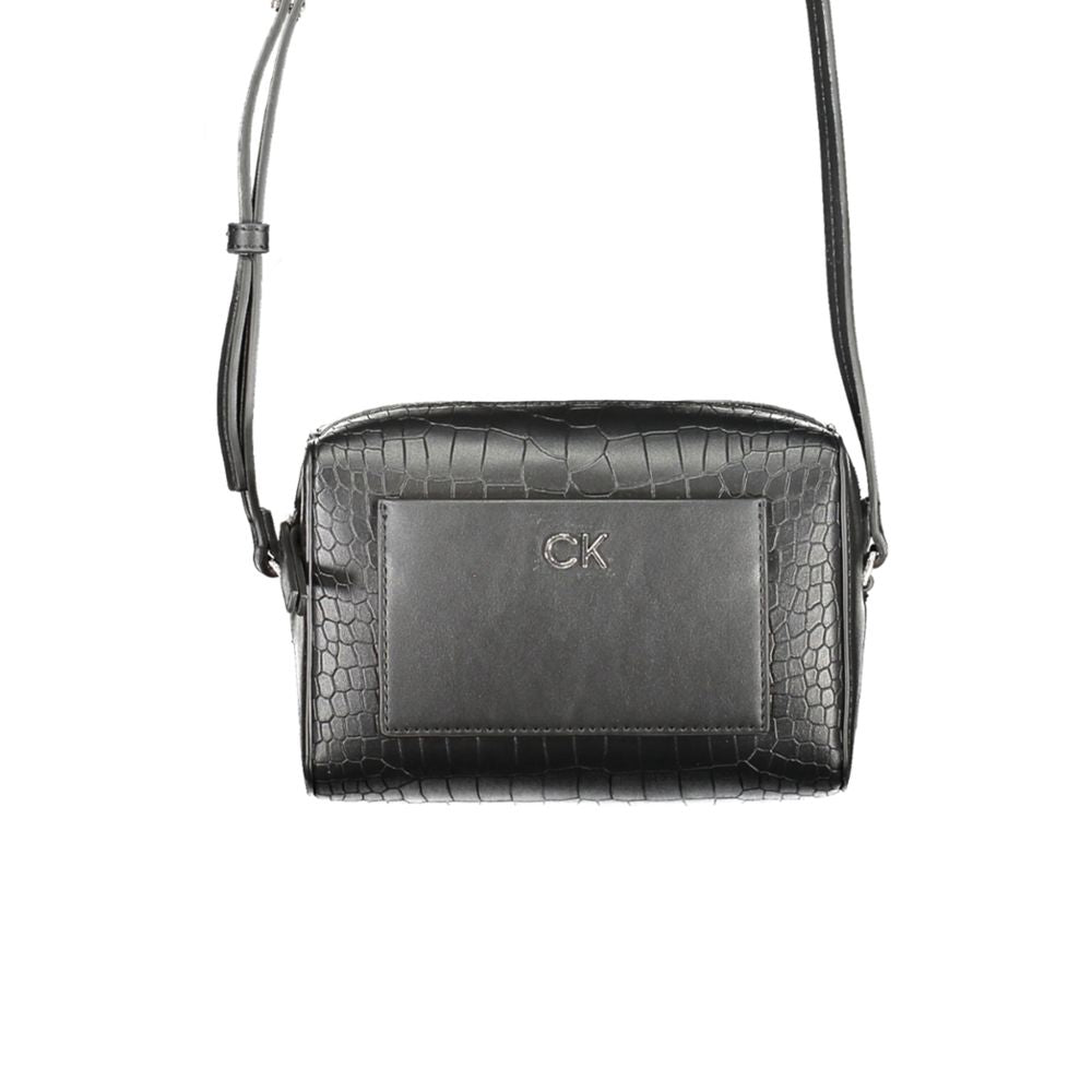 Calvin Klein - Structured Croc-Effect Crossbody Bag - Black Calvin Klein