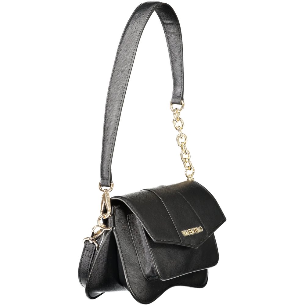 Valentino - Sleek Polyethylene Shoulder Bag with Chain Detail - Black Mario Valentino