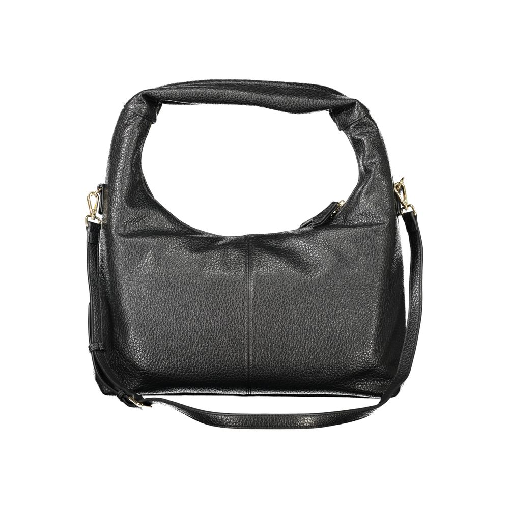 Valentino - Sleek Textured Polyethylene Top Handle Shoulder Bag - Black Mario Valentino