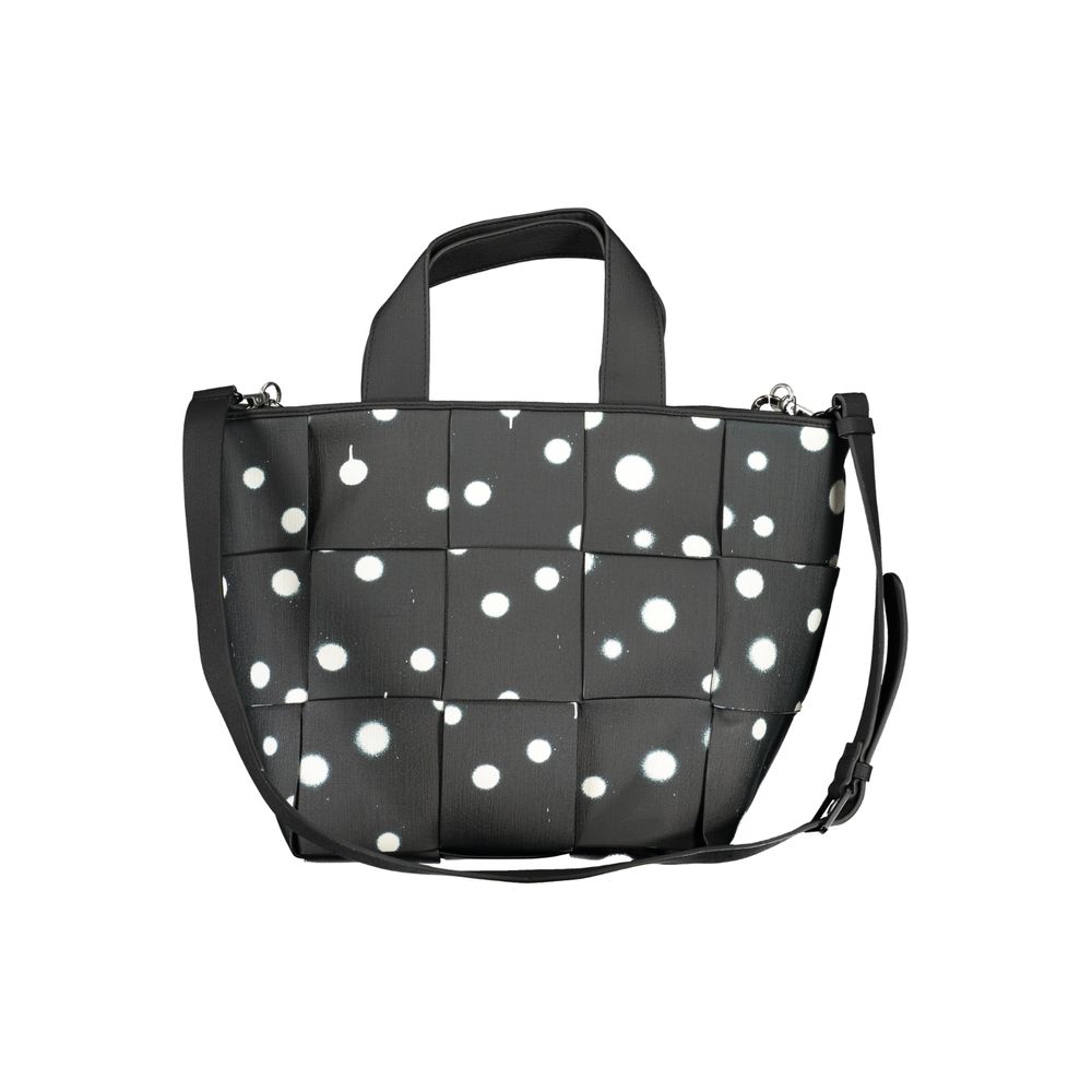 Desigual - Playful Woven Polka Dot Tote Bag with Chain Strap - Black Desigual