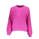 Desigual - Vibrant Ribbed Round Neck Relaxed Sweater - Pink Desigual