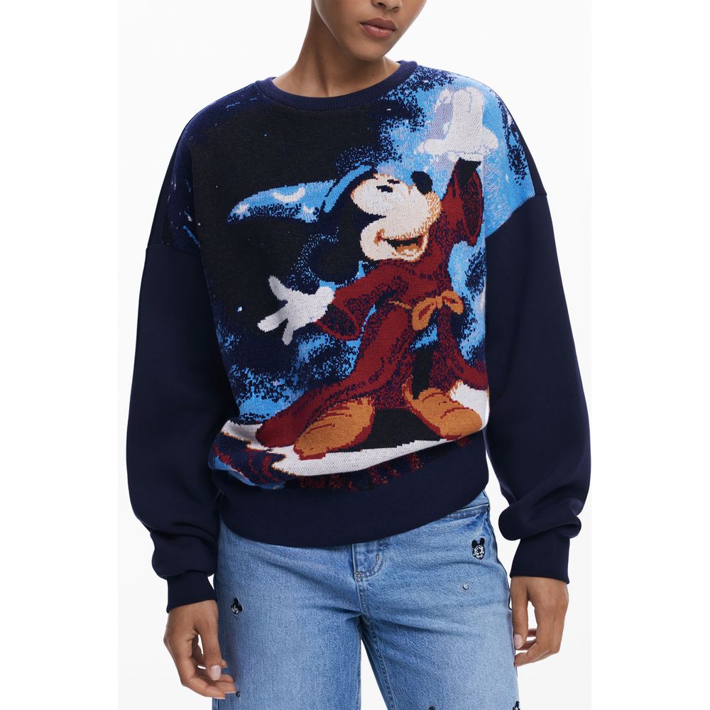Desigual - Quirky Mickey Graphic Crew Neck Sweatshirt - Blue Desigual