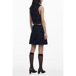 Desigual - Bold Flock Print Flared Mini Skirt - Black Desigual
