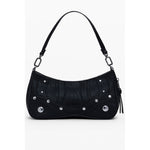 Desigual - Edgy Studded Textured Shoulder Bag - Black Desigual