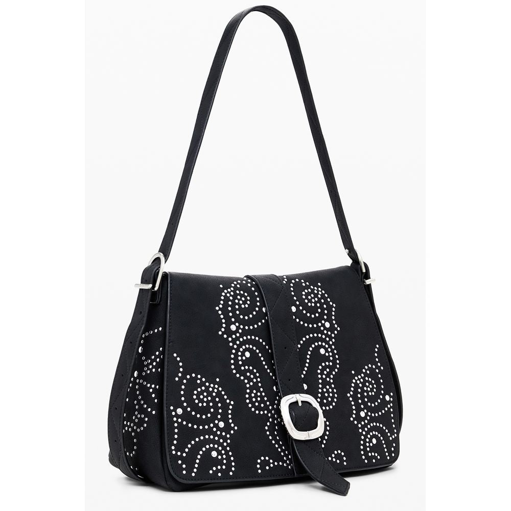 Desigual - Edgy Studded Polyethylene Shoulder Bag - Black Desigual