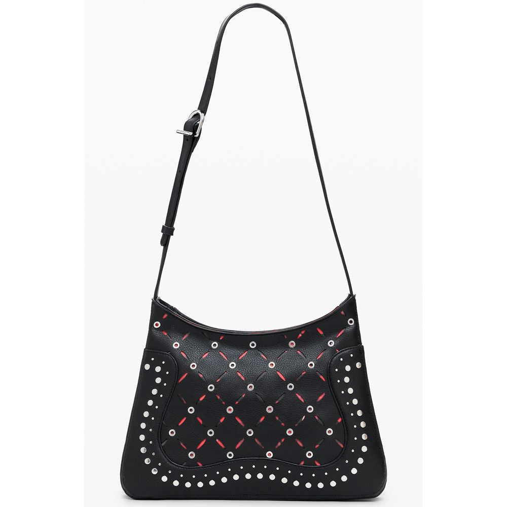 Desigual - Edgy Studded Polyethylene Shoulder Bag - Black Desigual