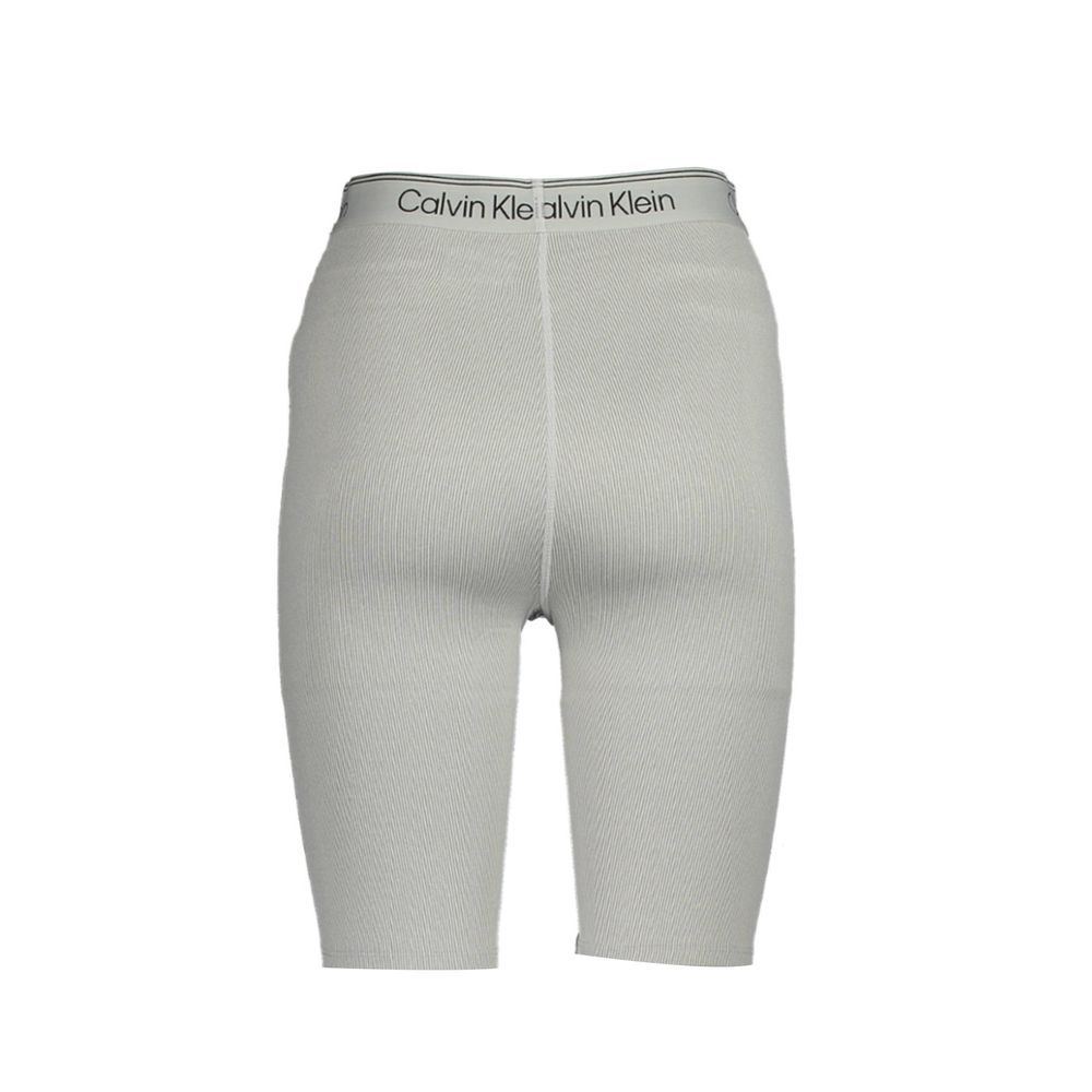 Calvin Klein - Ribbed High-Waist Fitted Bike Shorts - Grey Calvin Klein