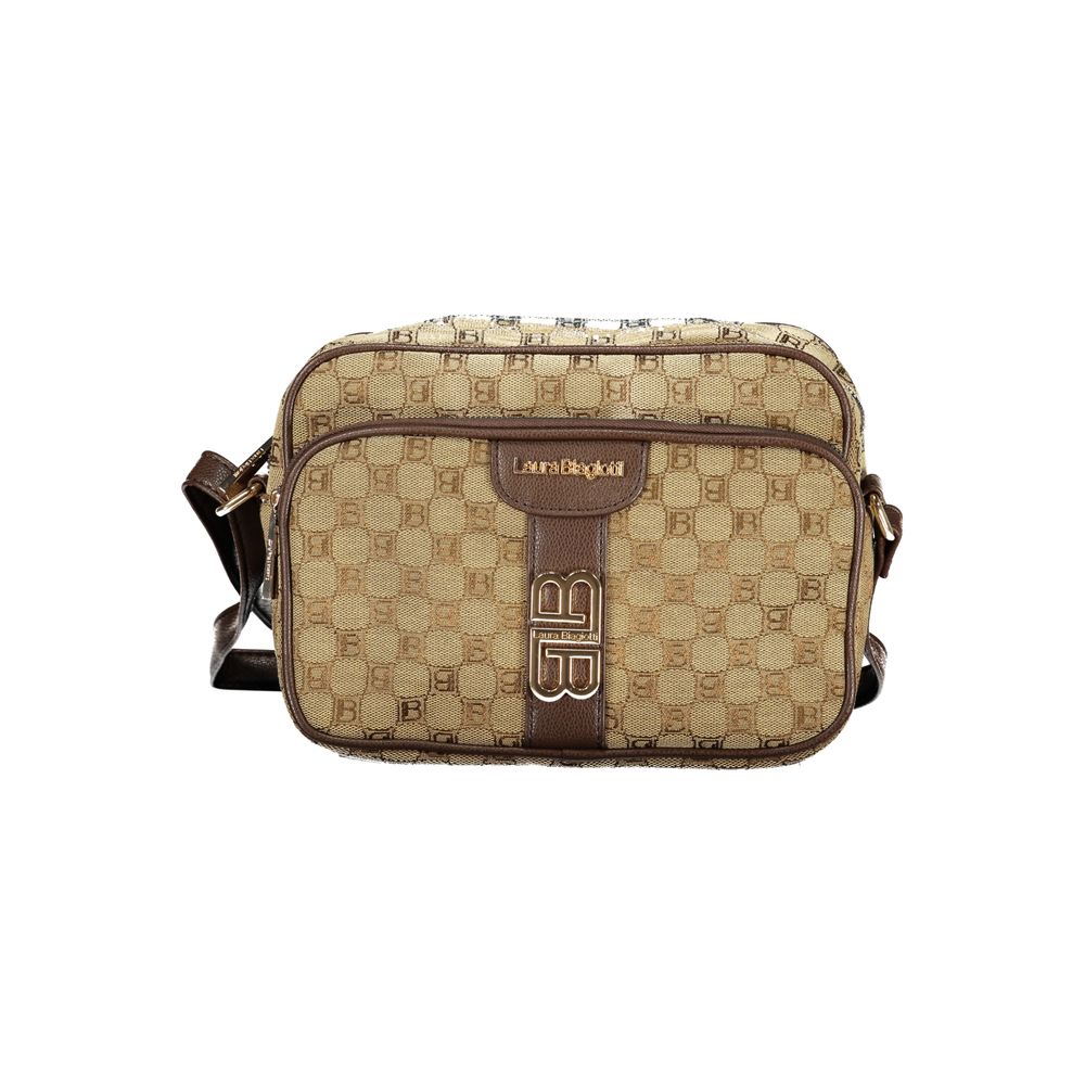 Laura Biagiotti - Chic Monogram Structured Crossbody Bag - Beige Laura Biagiotti