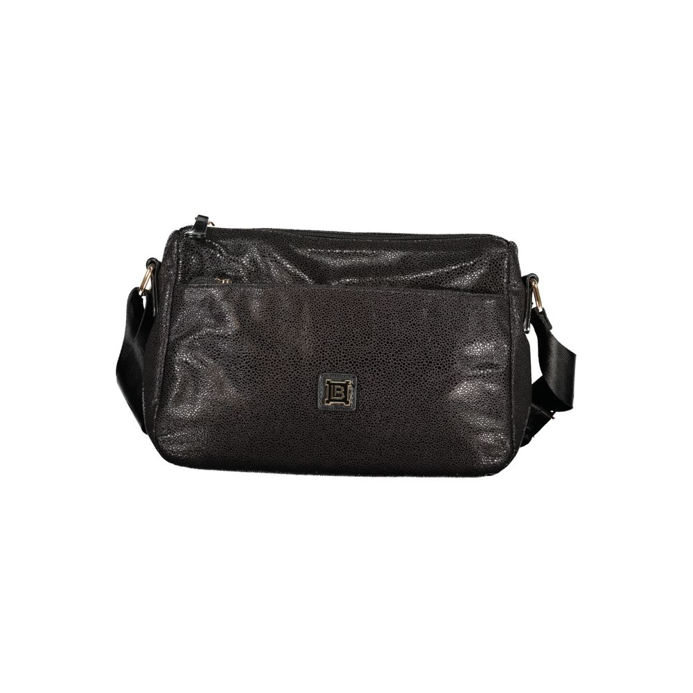Laura Biagiotti - Sleek Textured Adjustable Shoulder Bag - Black Laura Biagiotti