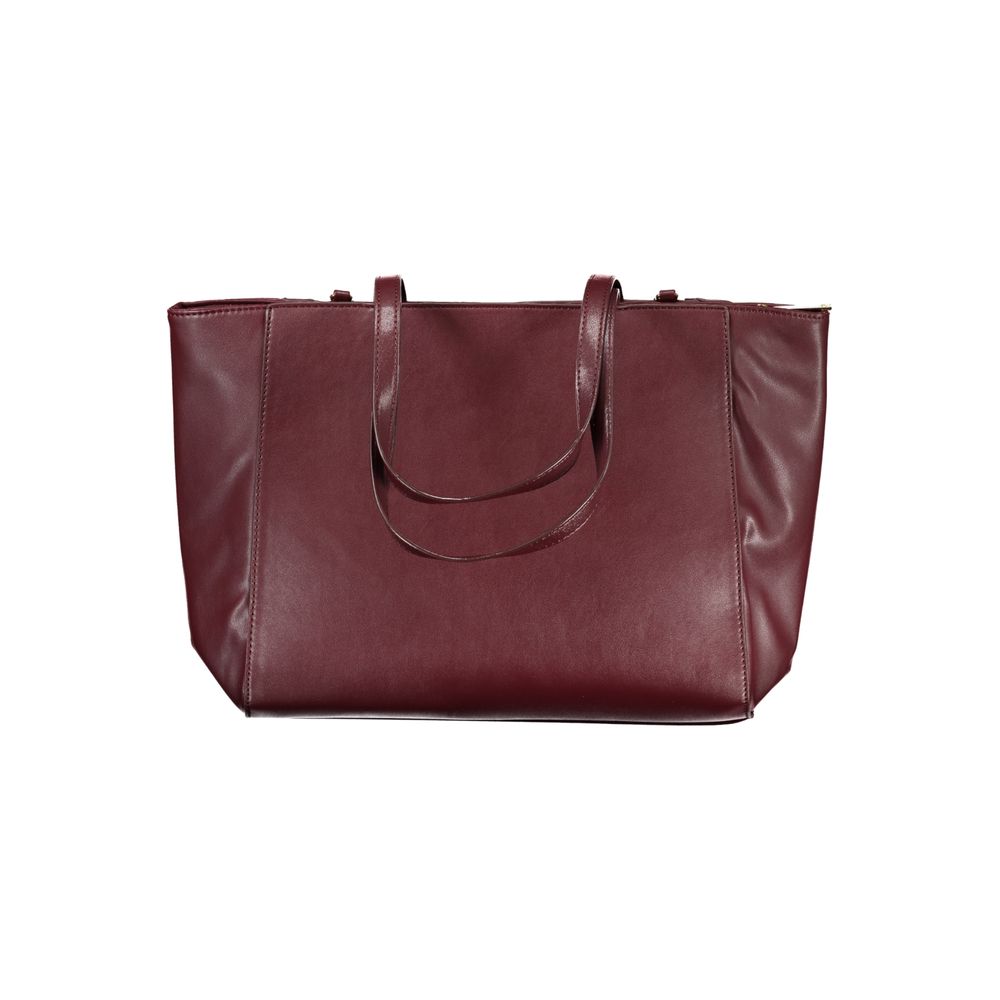 Laura Biagiotti - Bold Structured PVC Tote Bag With Chain Accent - Red Laura Biagiotti