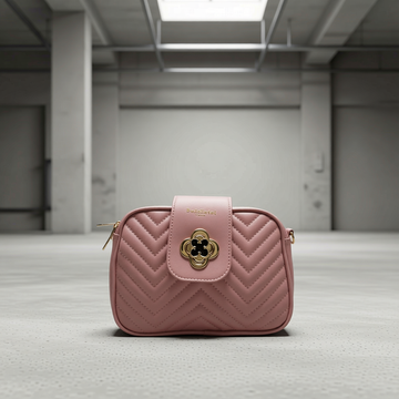 Baldinini Trend - Elegant Quilted Chevron Crossbody Bag - Pink Baldinini Trend