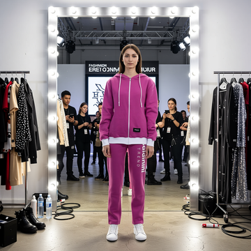 Baldinini Trend - Bold Logo Print Relaxed Fleece Tracksuit Set - Pink Baldinini Trend