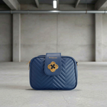 Baldinini Trend - Sophisticated Quilted Crossbody Bag with Gold Hardware - Blue Baldinini Trend