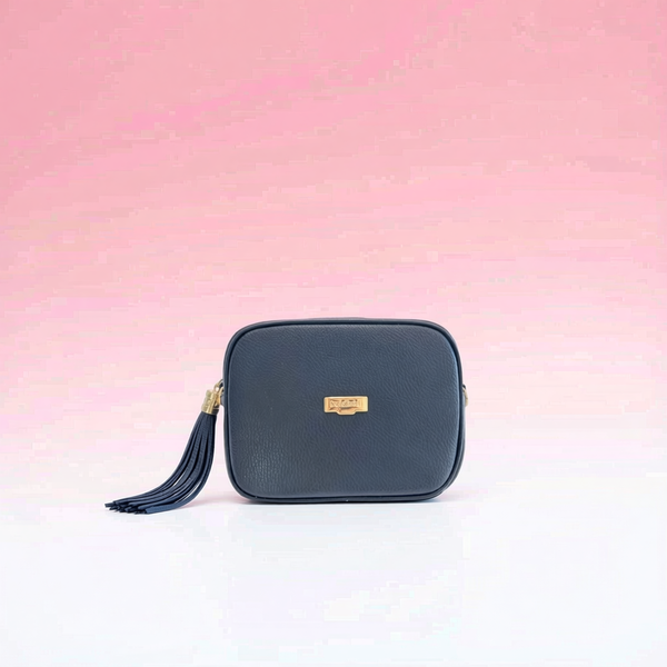 Baldinini Trend - Textured Cowhide Crossbody Bag with Fringe - Blue Baldinini Trend